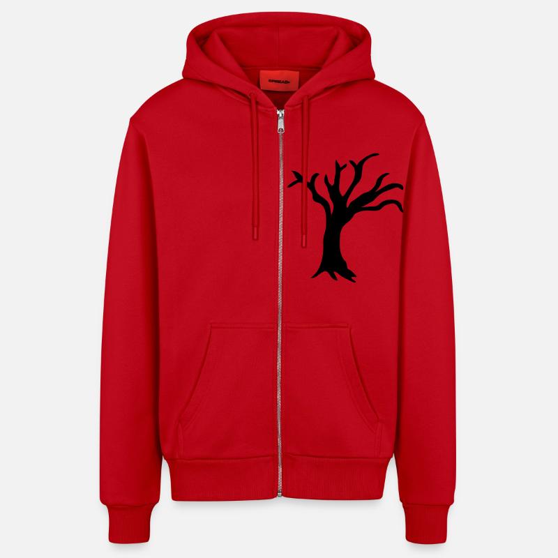 Tree - Veste à capuche bio décontractée fabriquée en UE - rouge