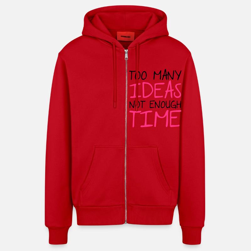 Ideas - Veste à capuche bio décontractée fabriquée en UE - rouge