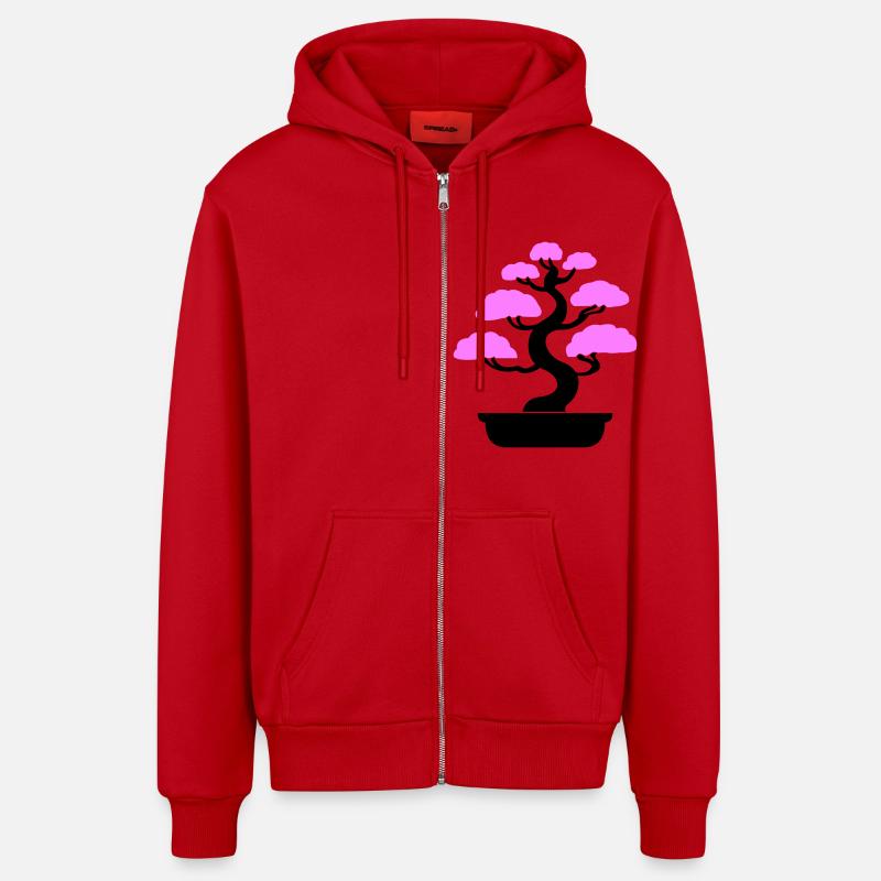 bonsai baum tree - Organic Relaxed Kapuzenjacke Made in EU - Rot