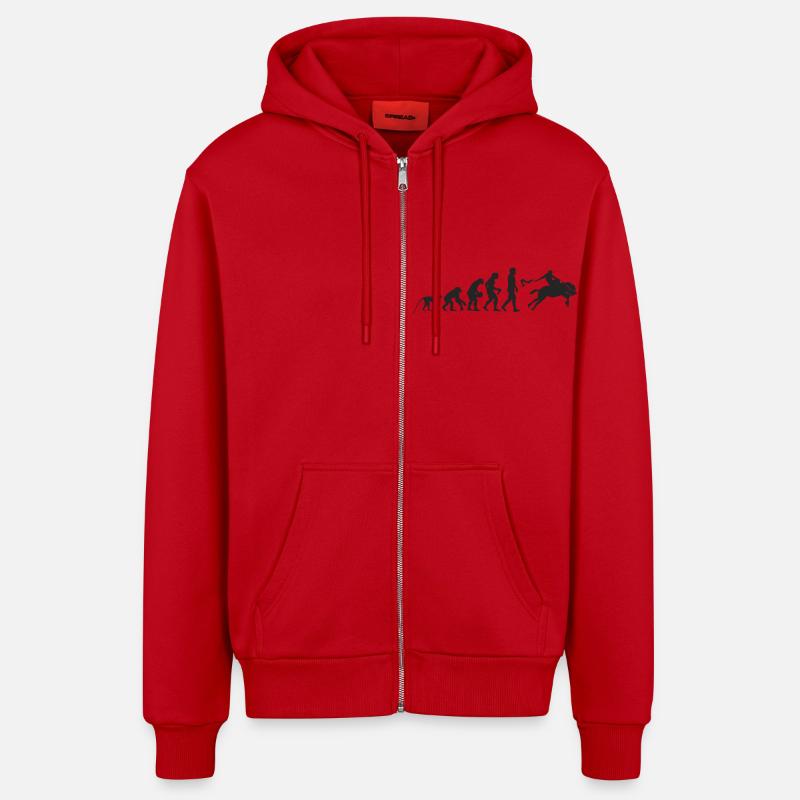 Evolution Rodeo - Organic Relaxed Hooded Jacket Made in EU - red