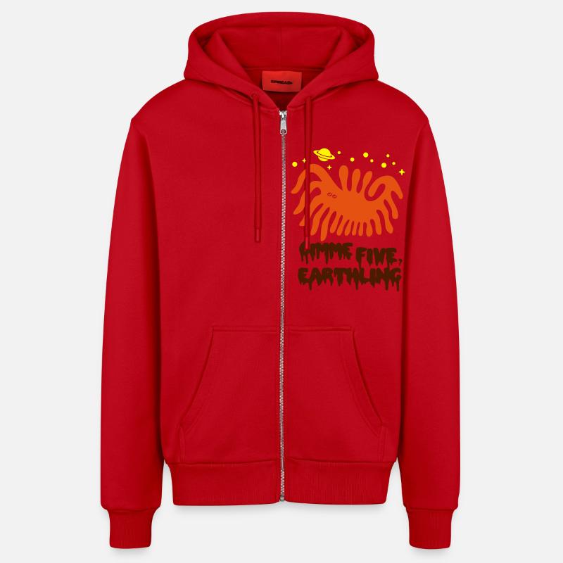 Gimme Five - Veste à capuche bio décontractée fabriquée en UE - rouge