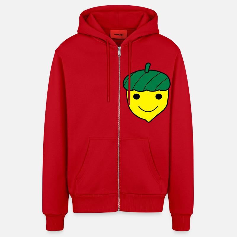 blije eikel - Organic Relaxed Hooded Jacket Made in EU - red