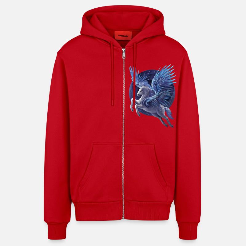Pegasus - Organic Relaxed Kapuzenjacke Made in EU - Rot
