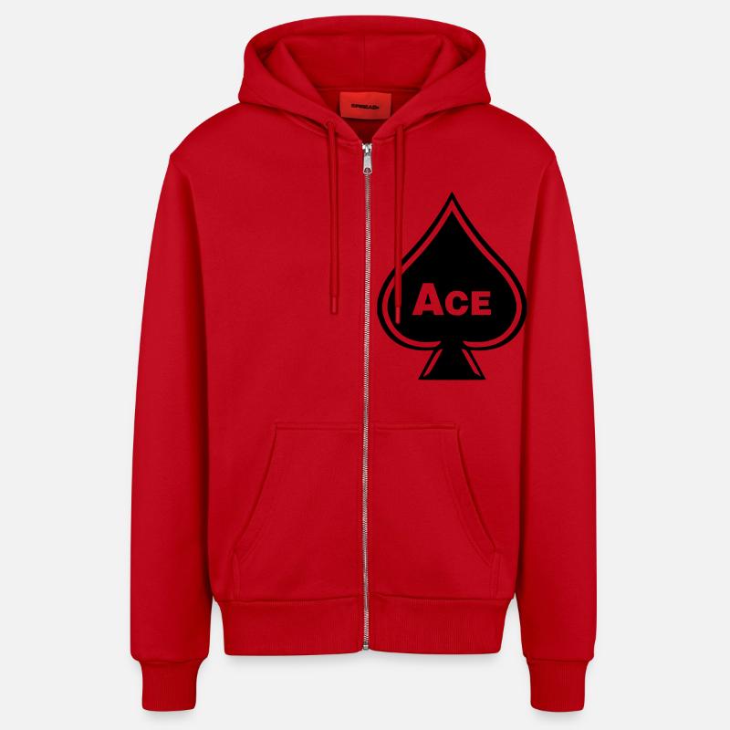 as - Veste à capuche bio décontractée fabriquée en UE - rouge