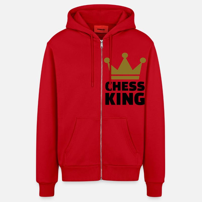 Schach - Organic Relaxed Kapuzenjacke Made in EU - Rot