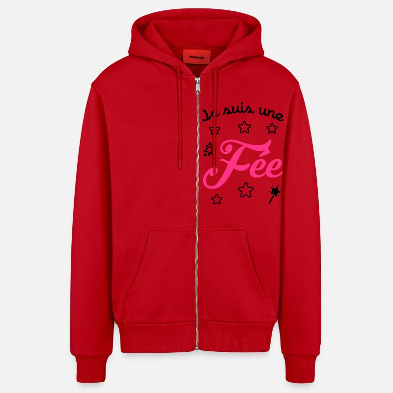 fille / fée / princesse / bébé - Veste à capuche bio décontractée fabriquée en UE - rouge