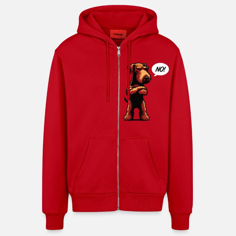 Pas d’Airedale Terrier Airedales Airedalebesitzer - Veste à capuche bio décontractée fabriquée en UE - rouge