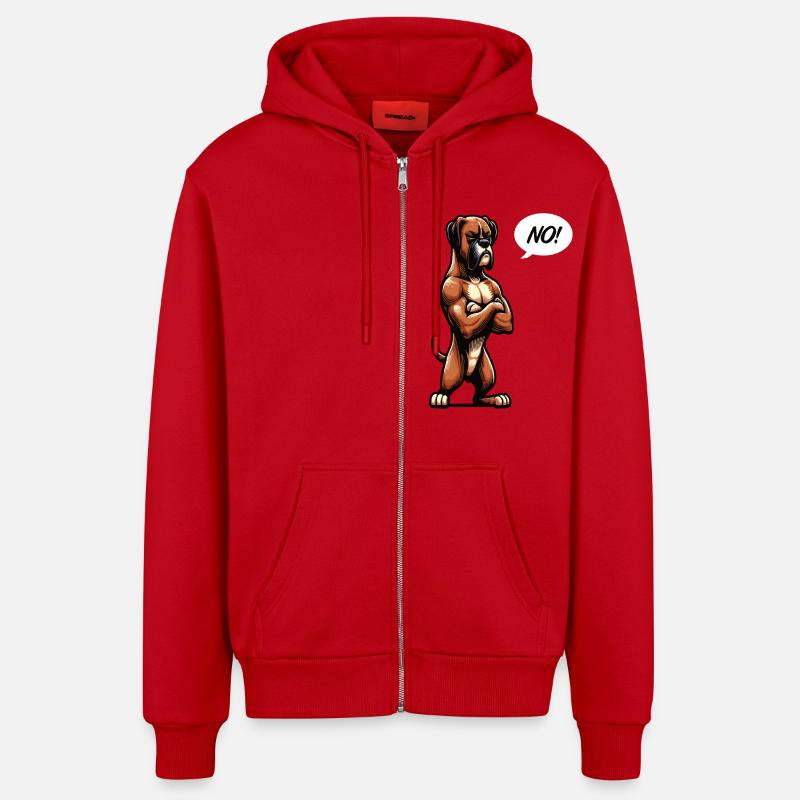 Pas de Boxer Boxer Porte-Boxer Chien Boxer Propriétaire - Veste à capuche bio décontractée fabriquée en UE - rouge