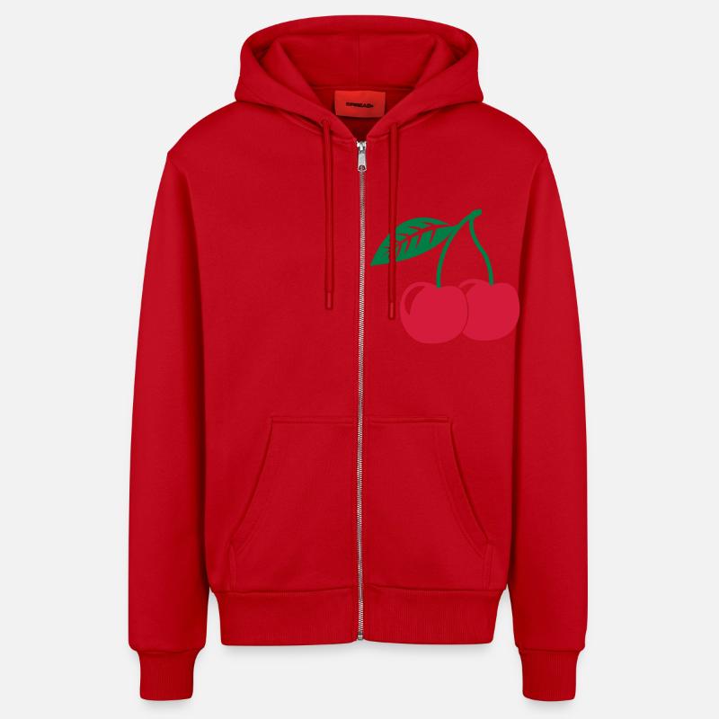 Kirsche, 2fb - Organic Relaxed Kapuzenjacke Made in EU - Rot