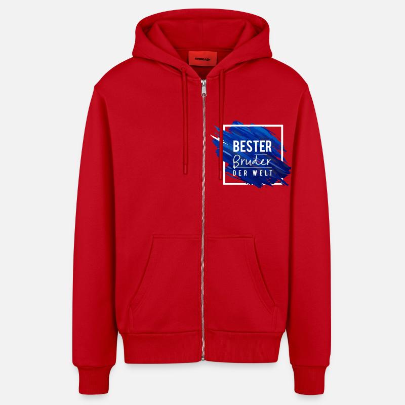 Bester Bruder der Welt 2 - Organic Relaxed Kapuzenjacke Made in EU - Rot
