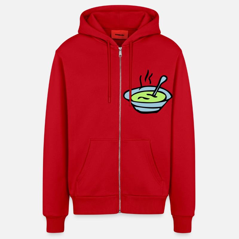 Suppenschüssel Platte - Organic Relaxed Kapuzenjacke Made in EU - Rot
