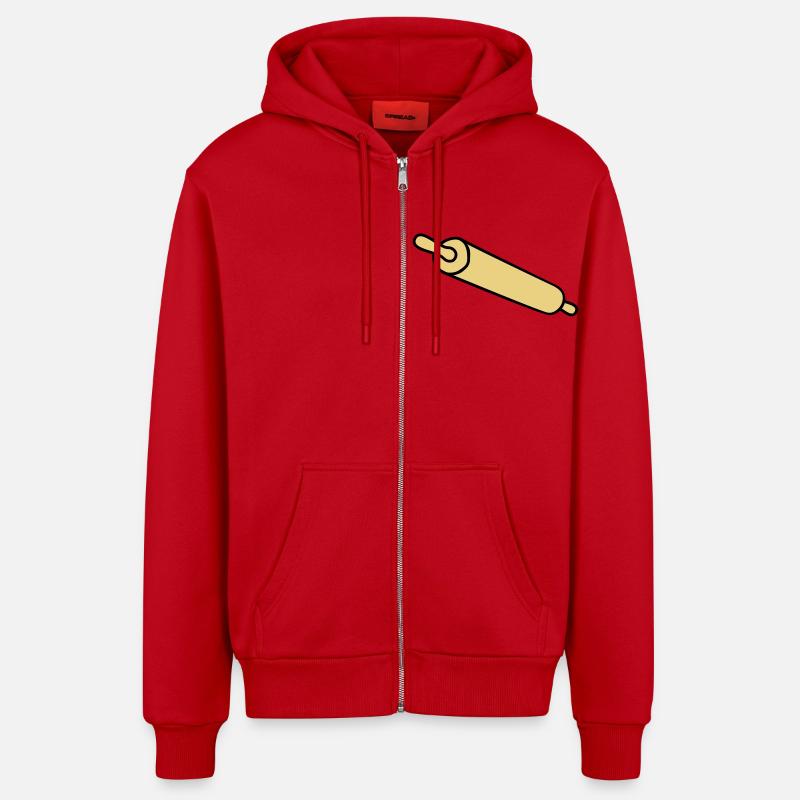 rolling_pin - Organic Relaxed Kapuzenjacke Made in EU - Rot
