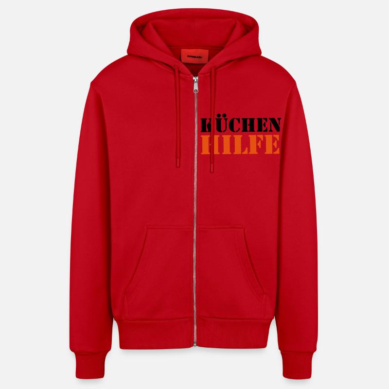 Cuisinier - Veste à capuche bio décontractée fabriquée en UE - rouge