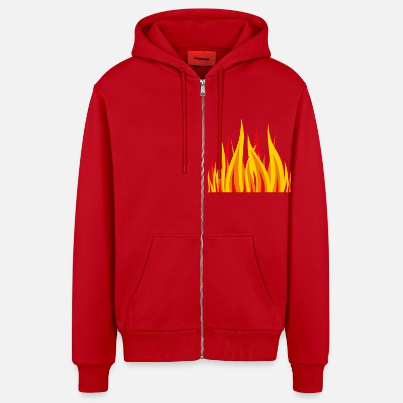 Fire 2 - Veste à capuche bio décontractée fabriquée en UE - rouge