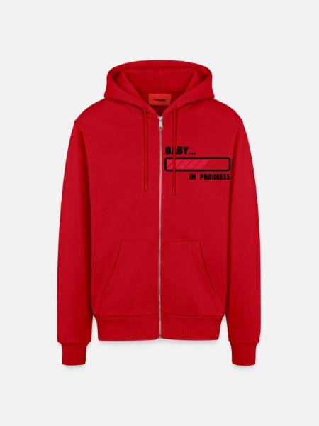 Baby loading - Organic Relaxed Hooded Jacket Made in EU - red