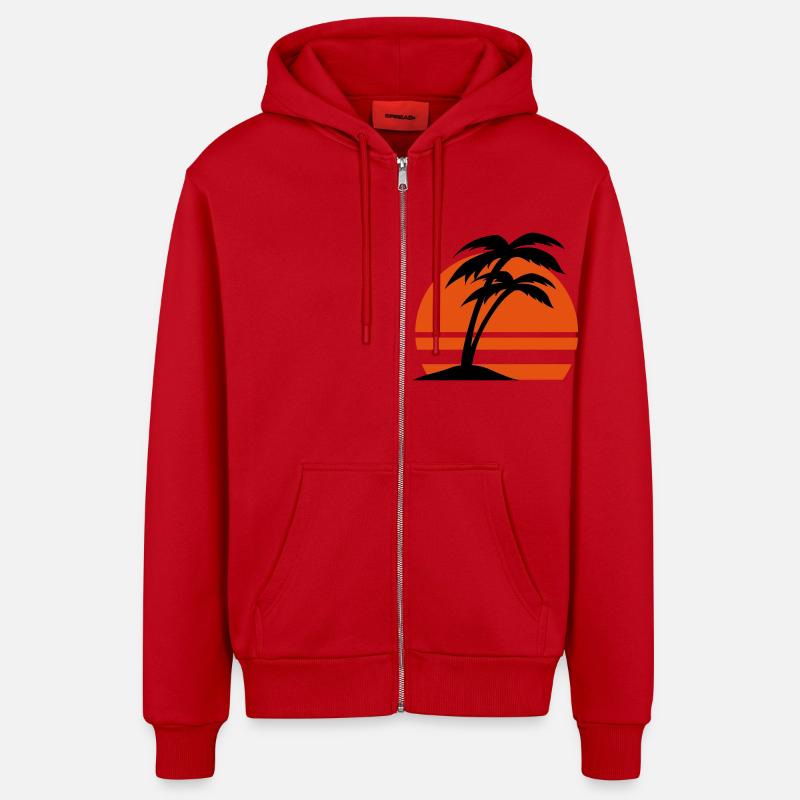 insel2 - Organic Relaxed Kapuzenjacke Made in EU - Rot