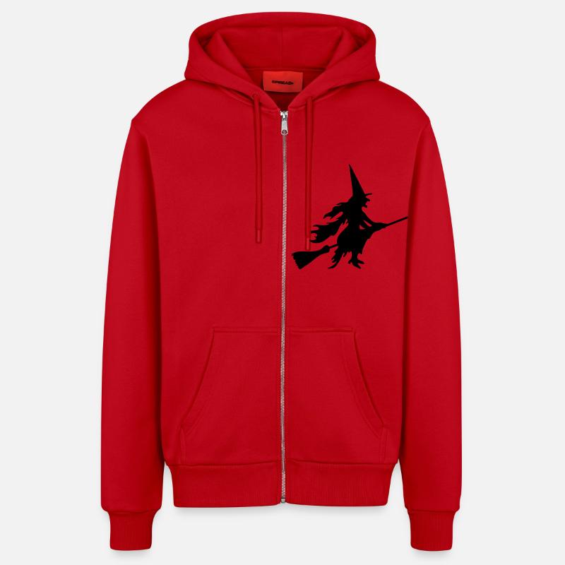 Sorcière - Veste à capuche bio décontractée fabriquée en UE - rouge