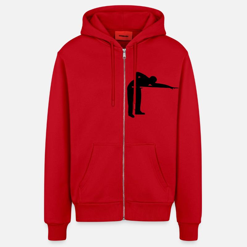 Billard - Veste à capuche bio décontractée fabriquée en UE - rouge