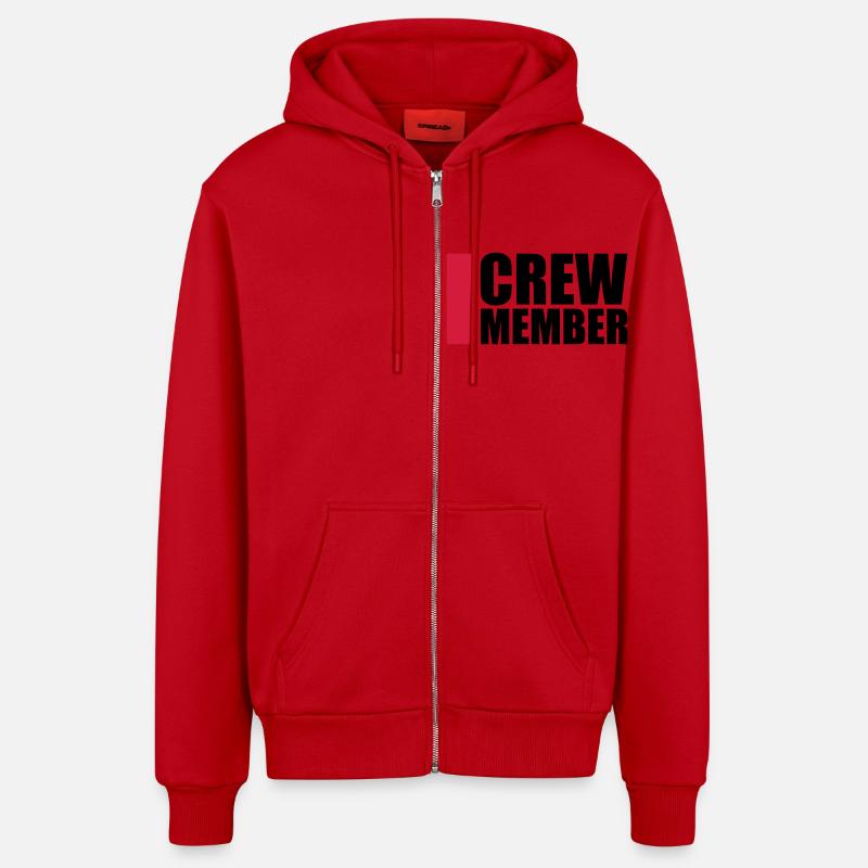 Cool Crew Member Logo-Design - Veste à capuche bio décontractée fabriquée en UE - rouge