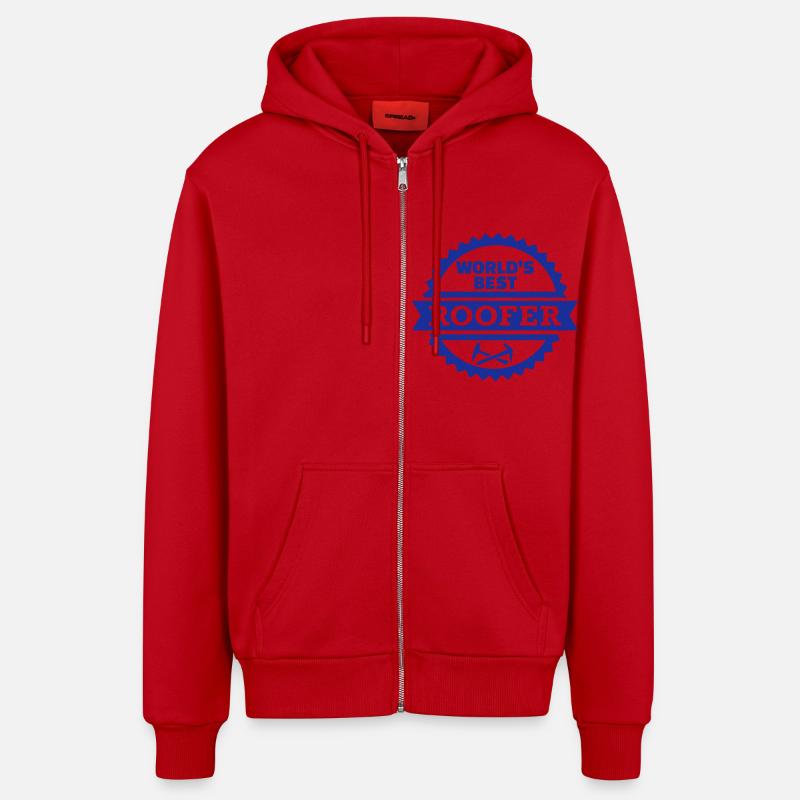 Dachdecker - Organic Relaxed Kapuzenjacke Made in EU - Rot