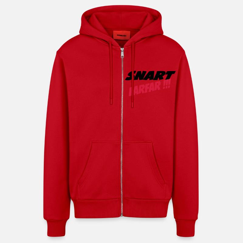 Snart farfar !!! - Veste à capuche bio décontractée fabriquée en UE - rouge