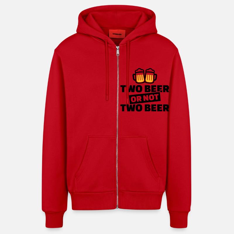 Bière - Veste à capuche bio décontractée fabriquée en UE - rouge
