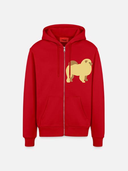 Chow-Chow - Organic Relaxed Hooded Jacket Made in EU - red