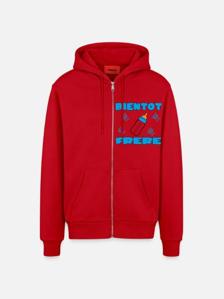 SOON BROTHER - Organic Relaxed Hooded Jacket Made in EU - red