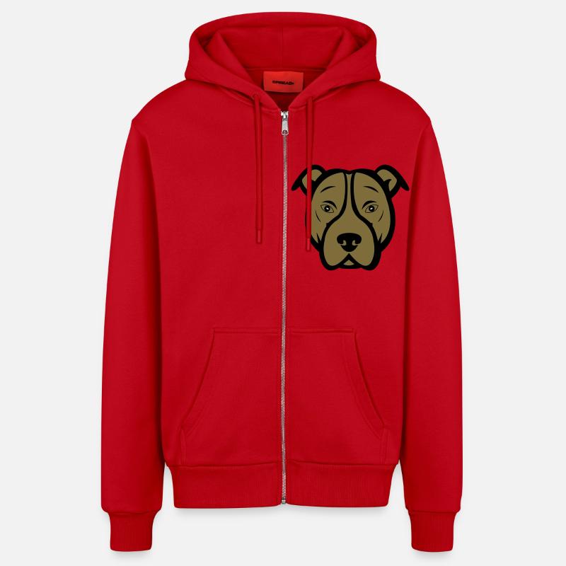 Chien - Veste à capuche bio décontractée fabriquée en UE - rouge