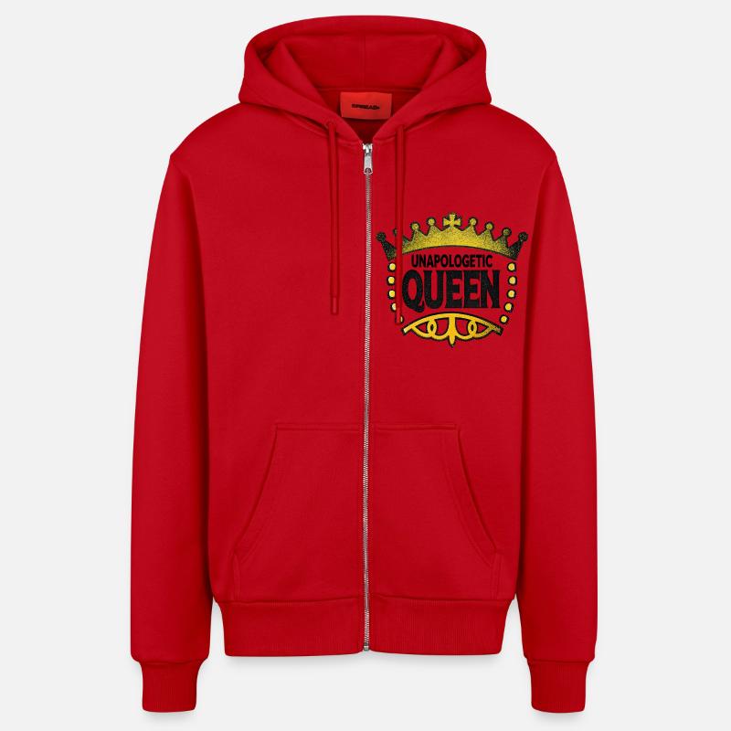 Unverfrorene Königin - Organic Relaxed Kapuzenjacke Made in EU - Rot