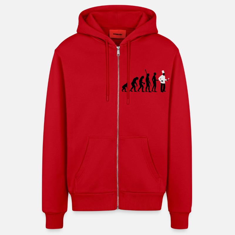 evolution_koch_2c - Veste à capuche bio décontractée fabriquée en UE - rouge