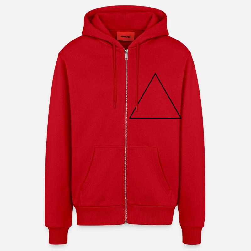 Triangle - Veste à capuche bio décontractée fabriquée en UE - rouge