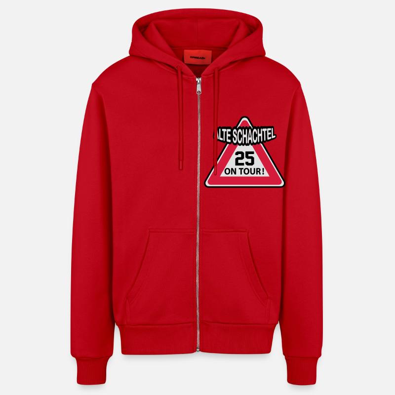 25 - Veste à capuche bio décontractée fabriquée en UE - rouge