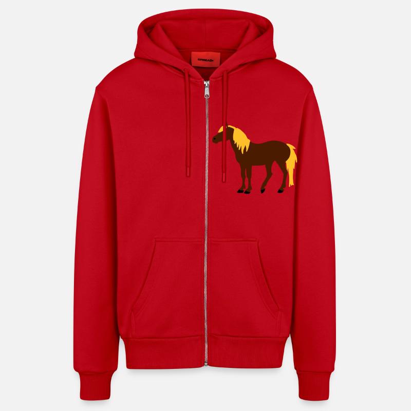 Haflinger - Veste à capuche bio décontractée fabriquée en UE - rouge