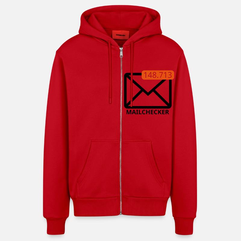 Mailchecker - Organic Relaxed Kapuzenjacke Made in EU - Rot