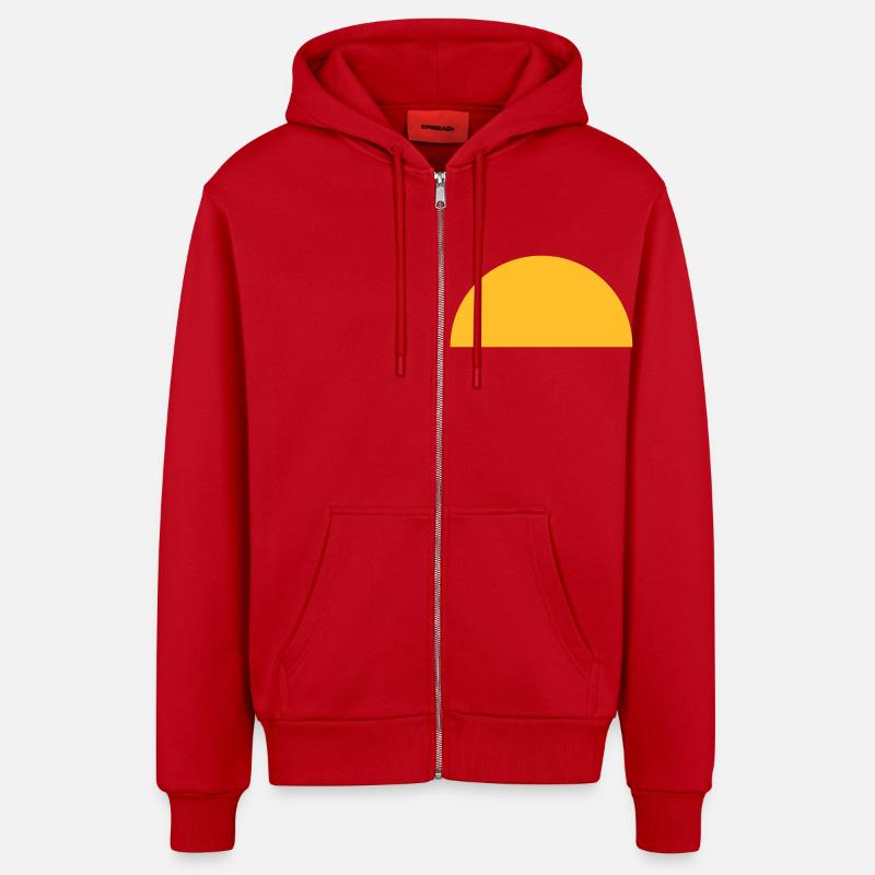 Soleil - Veste à capuche bio décontractée fabriquée en UE - rouge