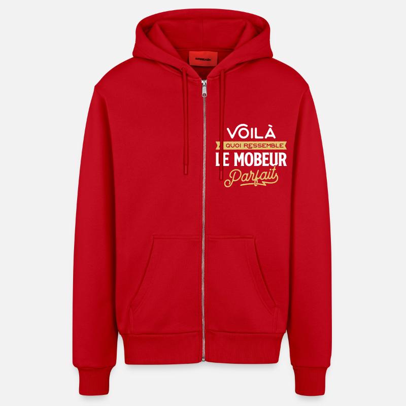 Le mobeur parfait cadeau - Veste à capuche bio décontractée fabriquée en UE - rouge