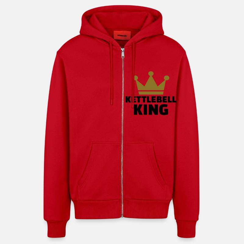 Kettlebell - Organic Relaxed Kapuzenjacke Made in EU - Rot