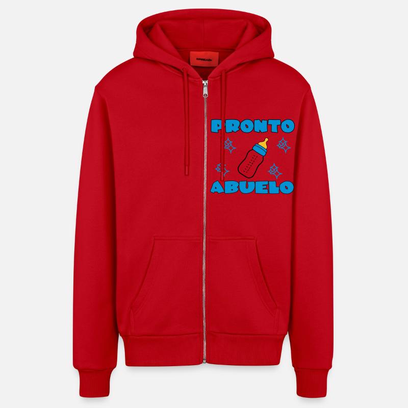Pronto abuelo - Veste à capuche bio décontractée fabriquée en UE - rouge