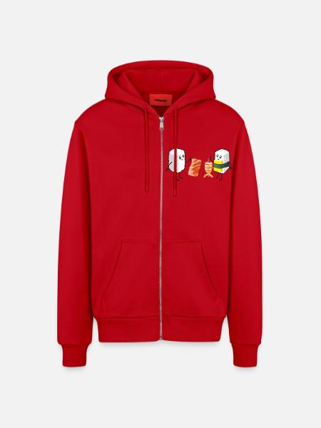 Sushi Shopping - Organic Relaxed Kapuzenjacke Made in EU - Rot