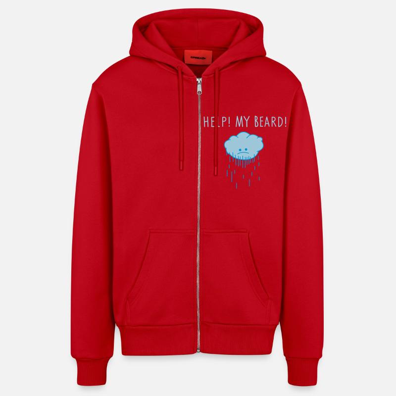 help (b) - Veste à capuche bio décontractée fabriquée en UE - rouge