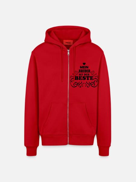 bester_bruder - Organic Relaxed Kapuzenjacke Made in EU - Rot