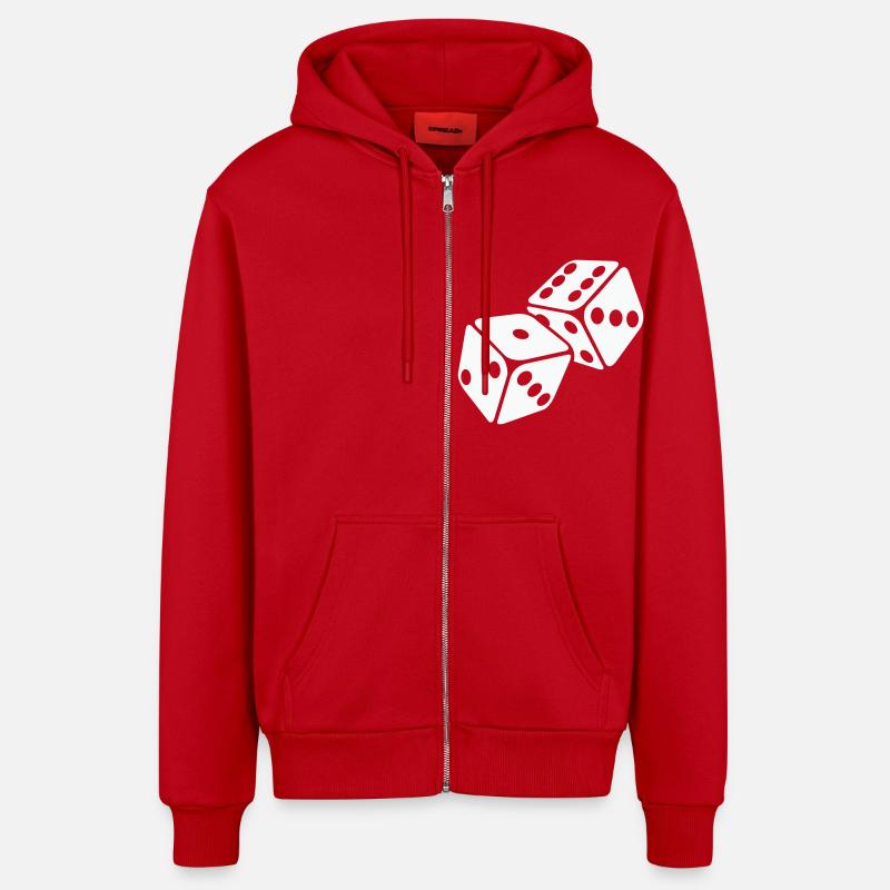 cube - Veste à capuche bio décontractée fabriquée en UE - rouge