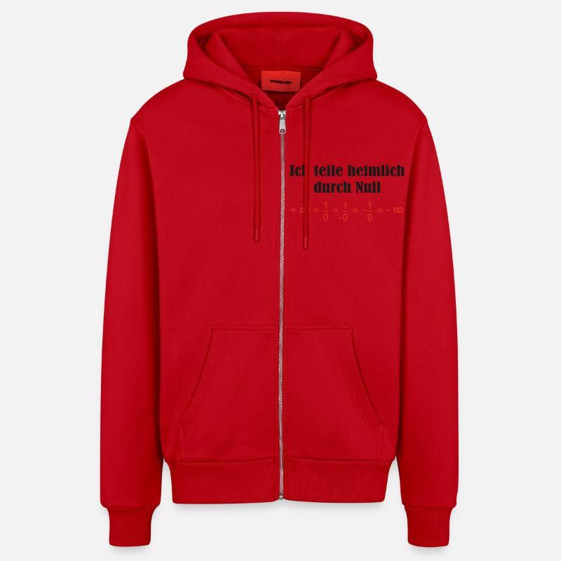 durch Null - Organic Relaxed Kapuzenjacke Made in EU - Rot