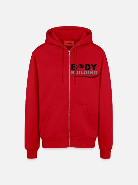 Bodybuilding - Organic Relaxed Kapuzenjacke Made in EU - Rot