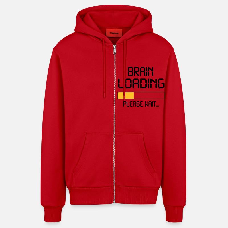 brain loading - Organic Relaxed Kapuzenjacke Made in EU - Rot