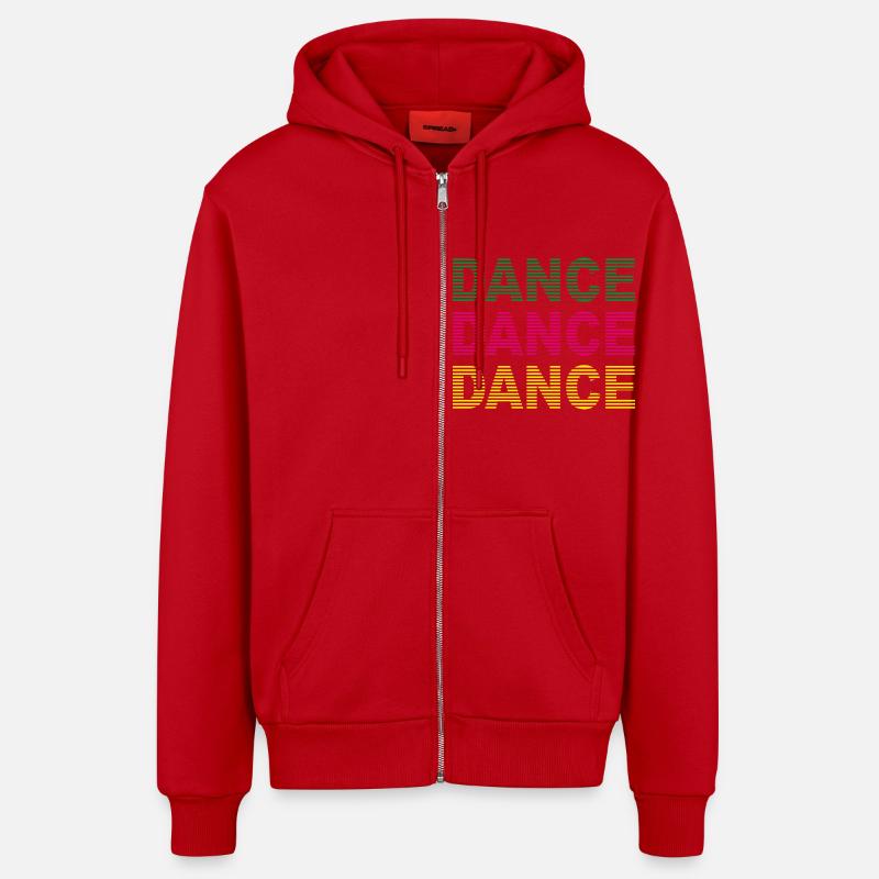 Dance - Veste à capuche bio décontractée fabriquée en UE - rouge