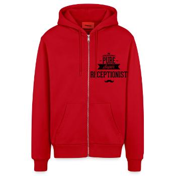 100 percent pure super Portier - Organic Relaxed Kapuzenjacke Made in EU - Rot - Vorne