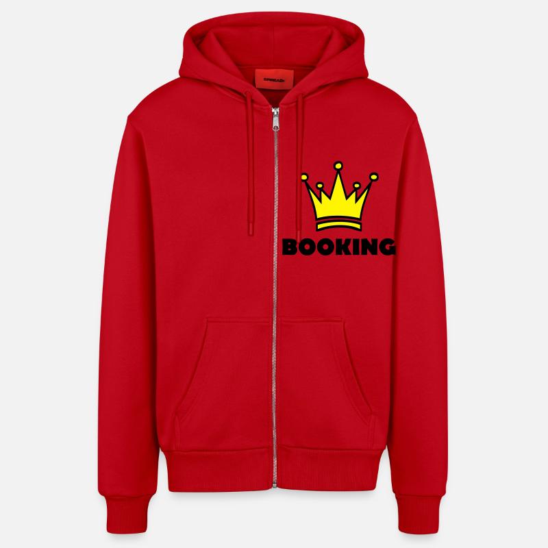 booking - Veste à capuche bio décontractée fabriquée en UE - rouge