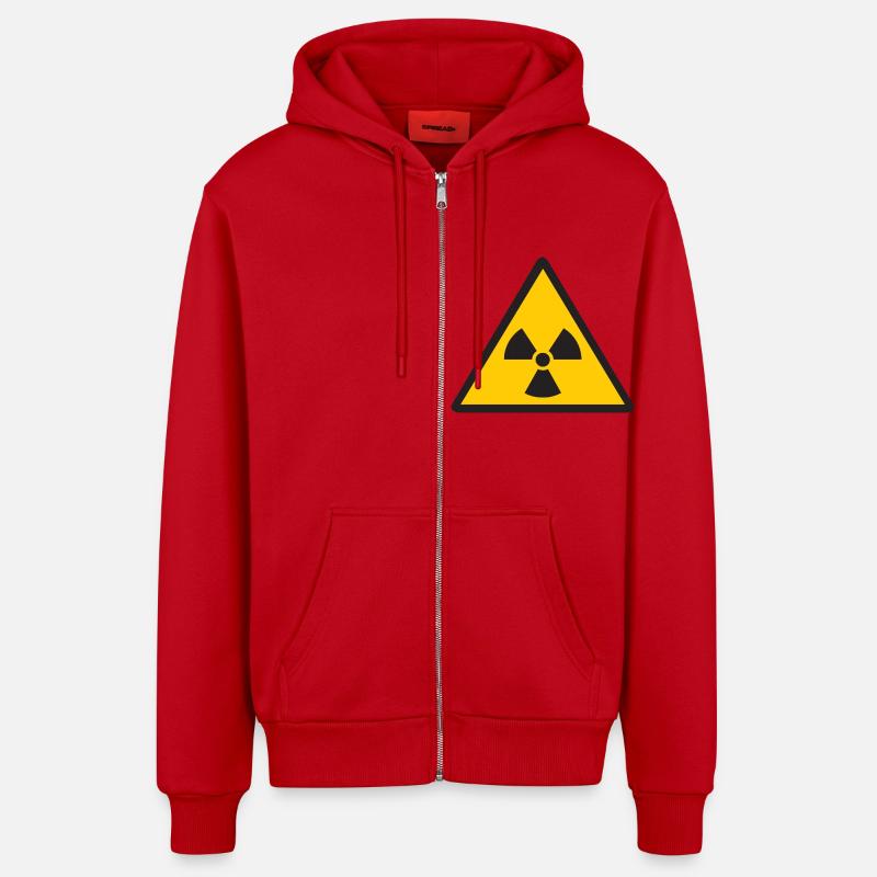 nuklear - Organic Relaxed Kapuzenjacke Made in EU - Rot